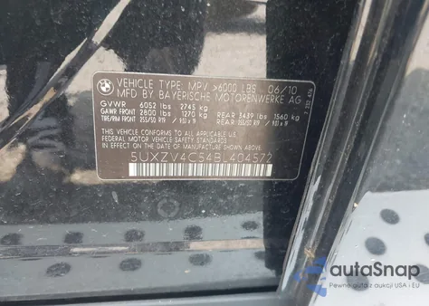 2011 BMW X5 xDrive35I/xDrive35I Premium/xDrive35I Sport Activity из США, поврежденный, VIN 5UXZV4C54BL404572